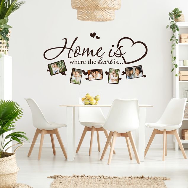 Stickers muraux coeur Home is where the heart is - Cadre photo