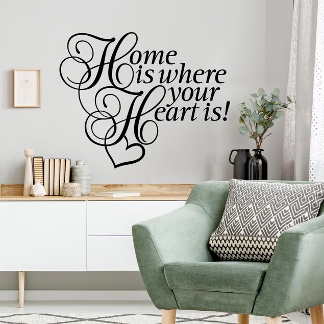 Sticker mural famille Home is where the Heart is with heart