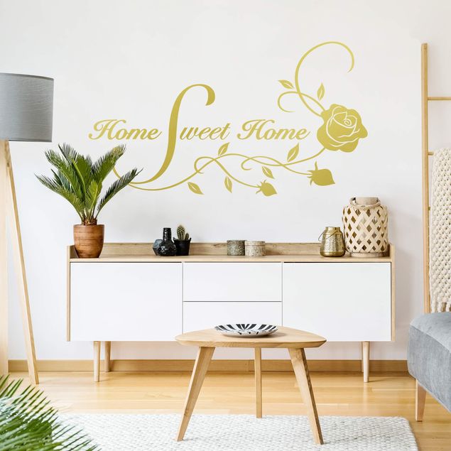 Stickers muraux Home Sweet Home avec rose vrille