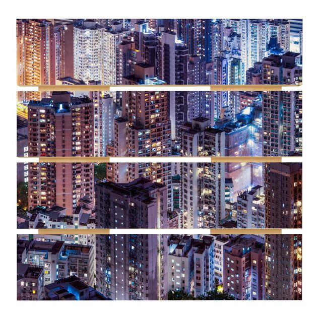 Impression sur bois - Hong Kong Sea Of Lights