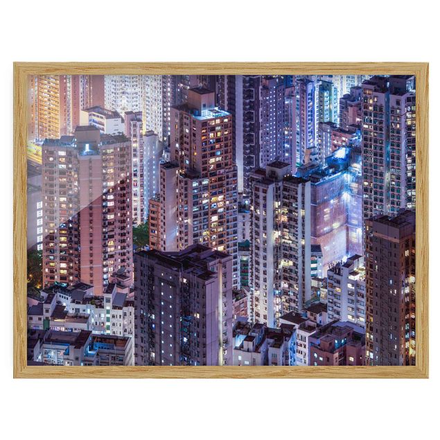 Tableau ville du monde Mer de lumières de Hong Kong