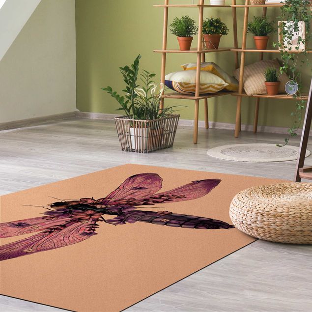 tapis violet salon Illustration -  Libellule Florale