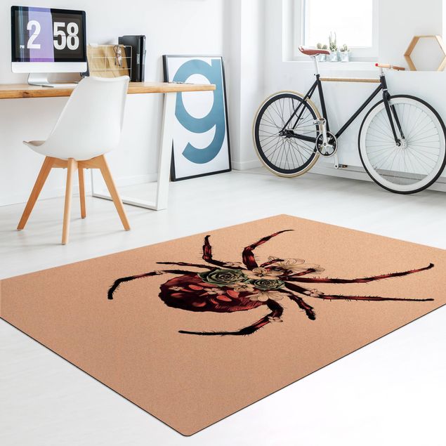 grand tapis salon Illustration -  Araignée florale