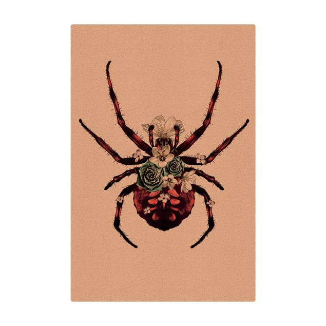 Tapis en liège - Illustration Floral Spider - Format portrait 2:3