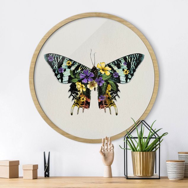 Tableau papillons Illustration -  Papillon de Madagascar Floral