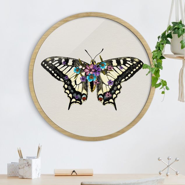 Tableau papillons Illustration -  Papillon glauque floral