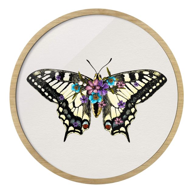 Tableau animaux Illustration -  Papillon glauque floral
