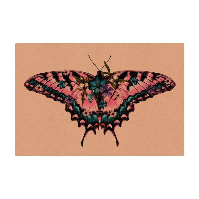 Tapis en liège - Illustration Floral Tiger Swallowtail - Format paysage 3:2