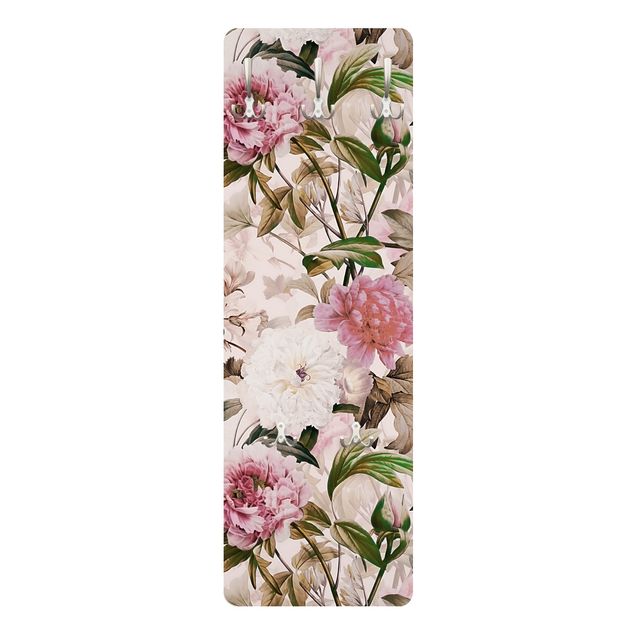 Porte-manteau - Illustrated Peonies In Light Pink
