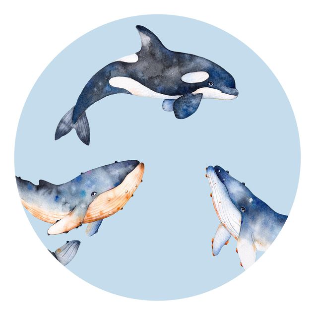 Tableaux de Uta Naumann Baleine Illustrée à l'Aquarelle