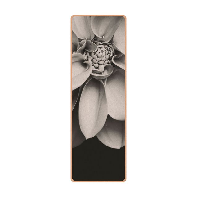 Tapis de yoga - In The Heart Of A Dahlia Black And White