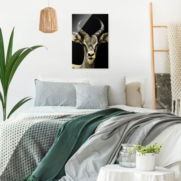 Tableaux animaux Antilope Impala noir et blanc