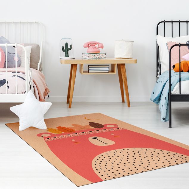 tapis forêt Ours Tribal Rose