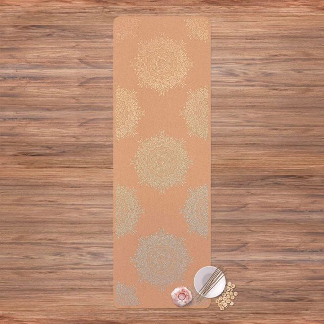 tapis modernes Mandala Indiau pastel