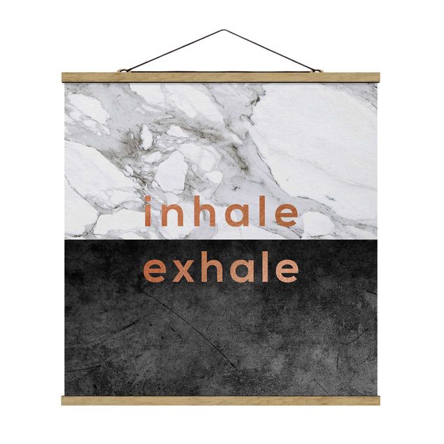 Tableau reproduction Inhale Exhale Cuivre et Marbre