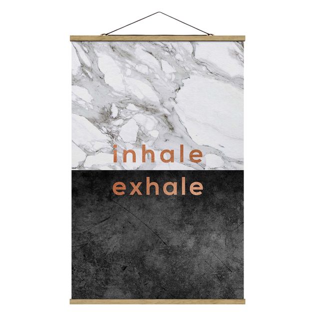 Tableaux reproductions Inhale Exhale Cuivre et Marbre