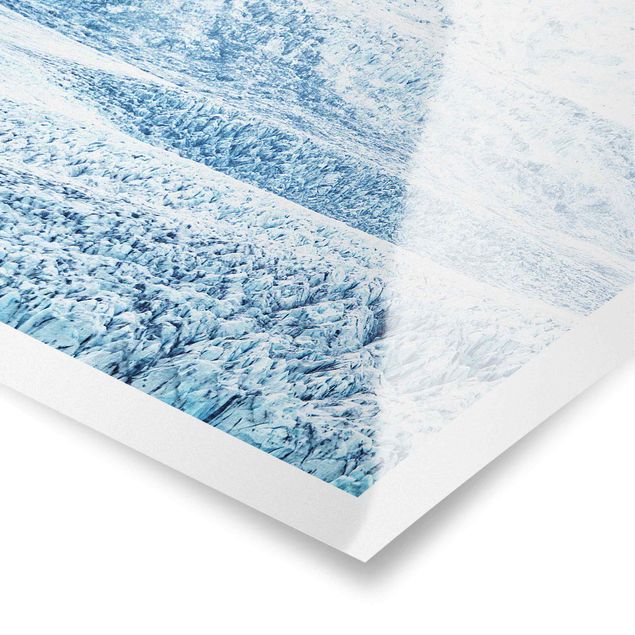 Tableau bleu Motif de Glacier Islandais