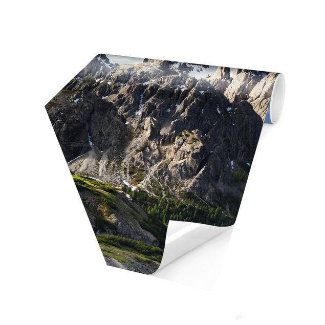 Papier peint panoramique hexagonal Alpes italiennes