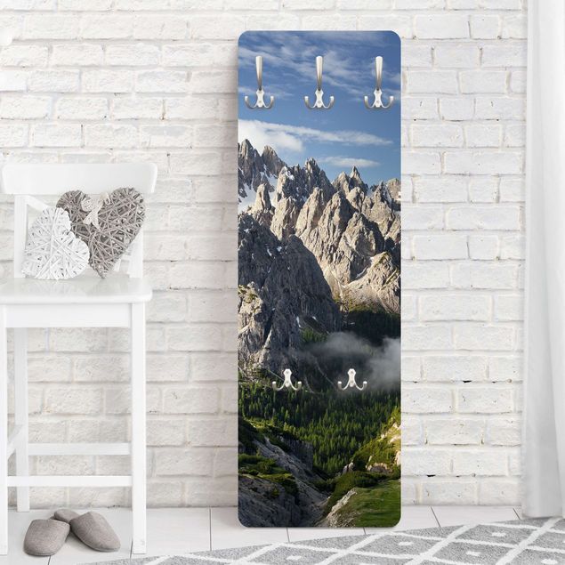 Porte-manteaux muraux avec paysage Alpes italiennes