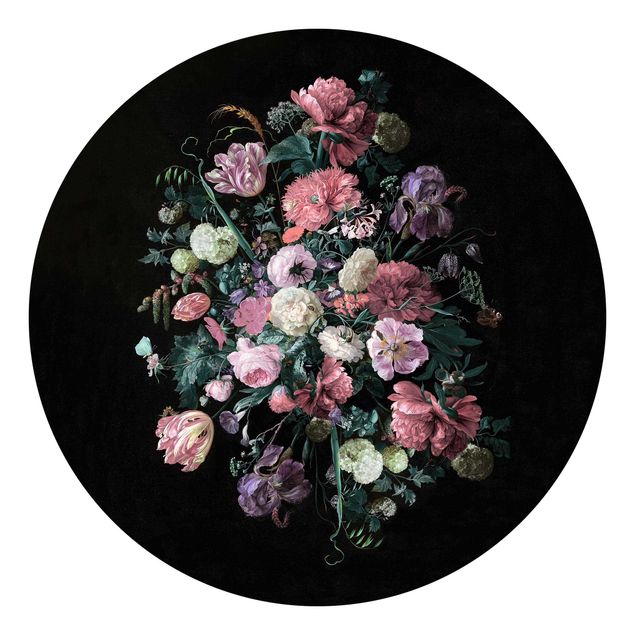 papier peint fleuri Jan Davidsz De Heem - Bouquet de fleurs sombres