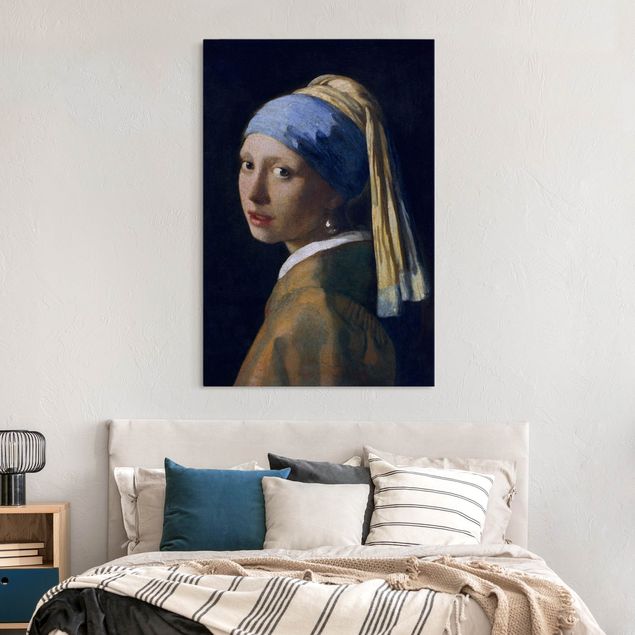 Tableau portrait Jan Vermeer van Delft - La jeune fille au collier d'oreilles de perles