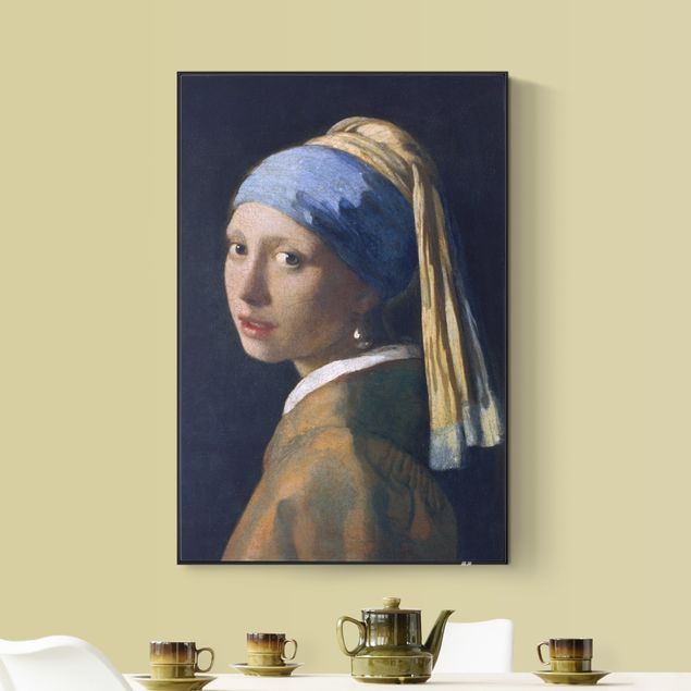 Tableaux portraits Jan Vermeer van Delft - La jeune fille au collier d'oreilles de perles