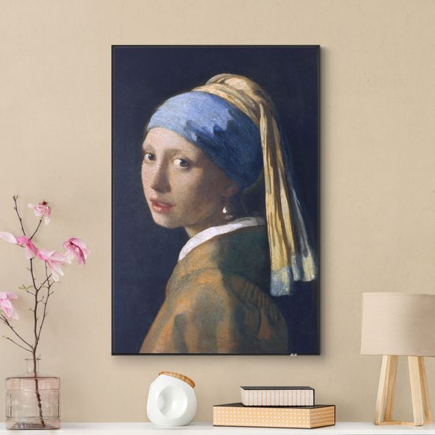 Tableau portraits Jan Vermeer van Delft - La jeune fille au collier d'oreilles de perles