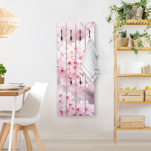 Porte-manteaux muraux avec fleurs Japanese Cherry Blossoms
