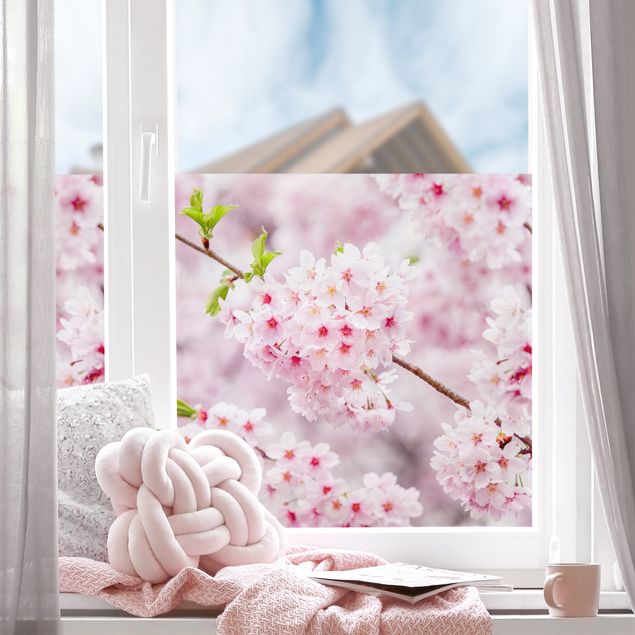 Décoration pour fenêtre - Fleurs de cerisier japonaises