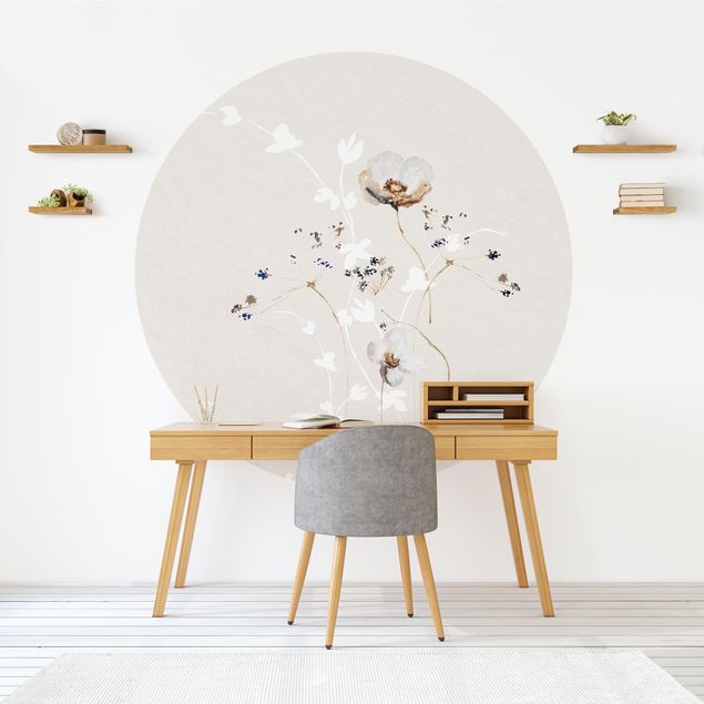 Papiers peints beige Ikebana japonais