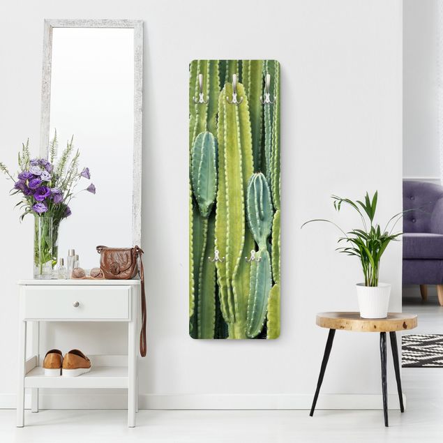 Porte-manteaux muraux verts Mur de cactus