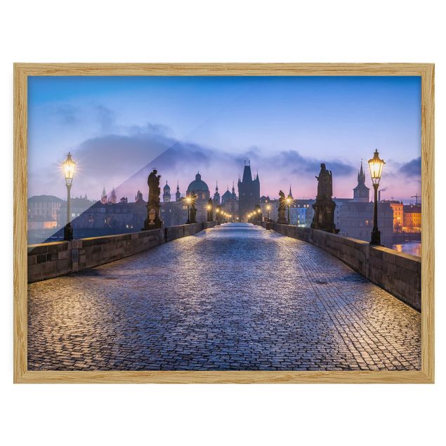 Tableau bleu Pont Charles à Prague