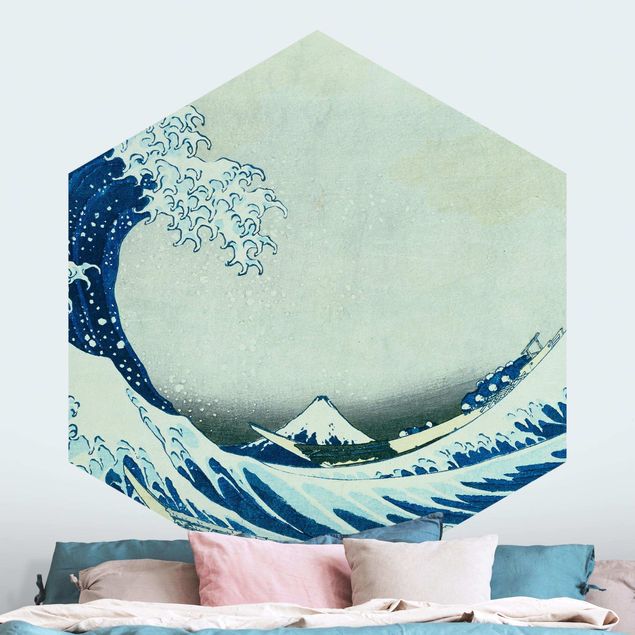 Papier peint montagne Katsushika Hokusai - La grande vague à Kanagawa