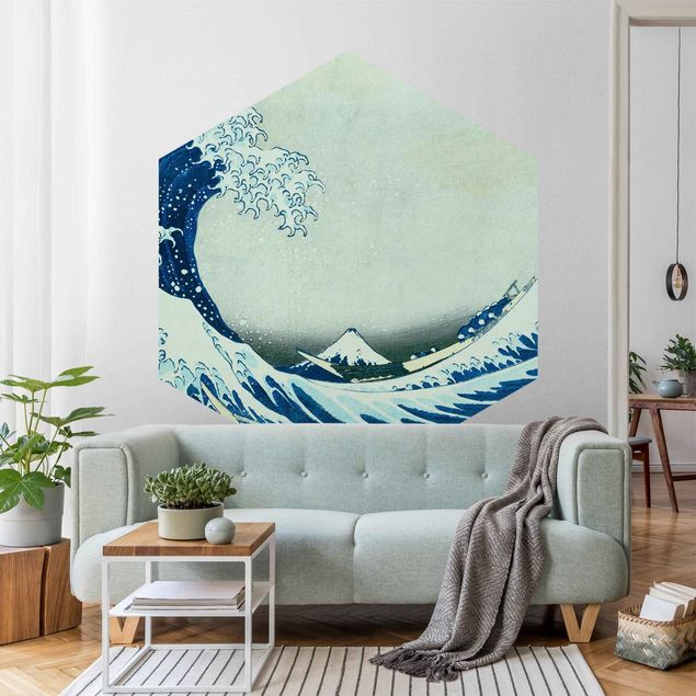 Papier peint moderne Katsushika Hokusai - La grande vague à Kanagawa