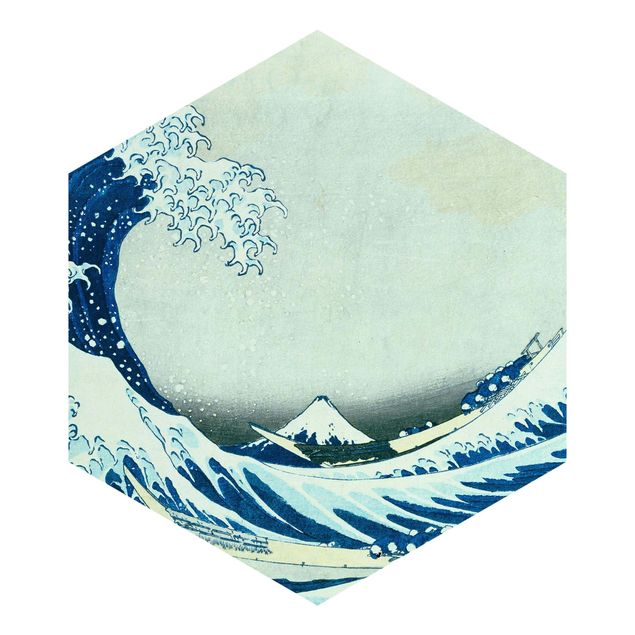 Papier peint paysage Katsushika Hokusai - La grande vague à Kanagawa