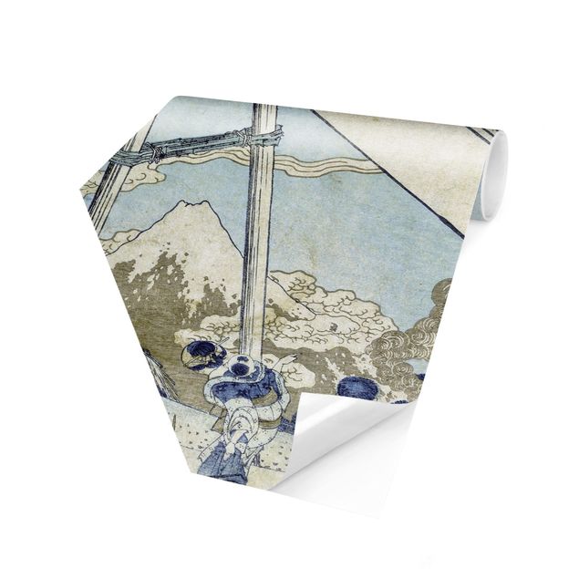 Papier peint vintage Katsushika Hokusai - Dans les montagnes de Totomi