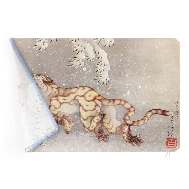 Tableau animaux Katsushika Hokusai - Tigre dans une tempête de neige