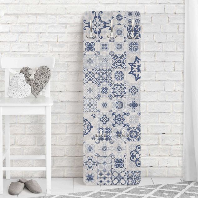 Porte-manteaux muraux avec dessins Carreaux de Céramique Agadir Bleu