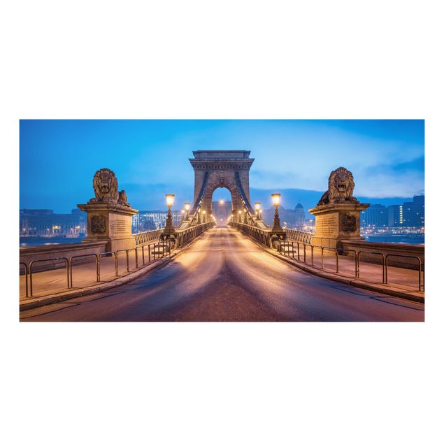 Tableaux modernes Pont des chaînes à Budapest, la nuit