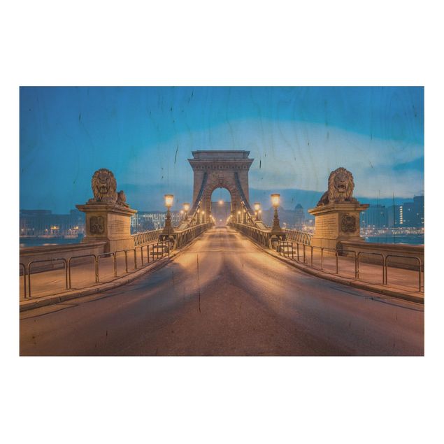 Tableau décoration Pont des chaînes à Budapest, la nuit