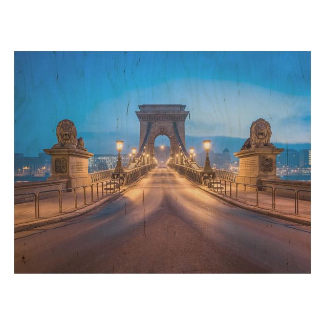 Tableau décoration Pont des chaînes à Budapest, la nuit