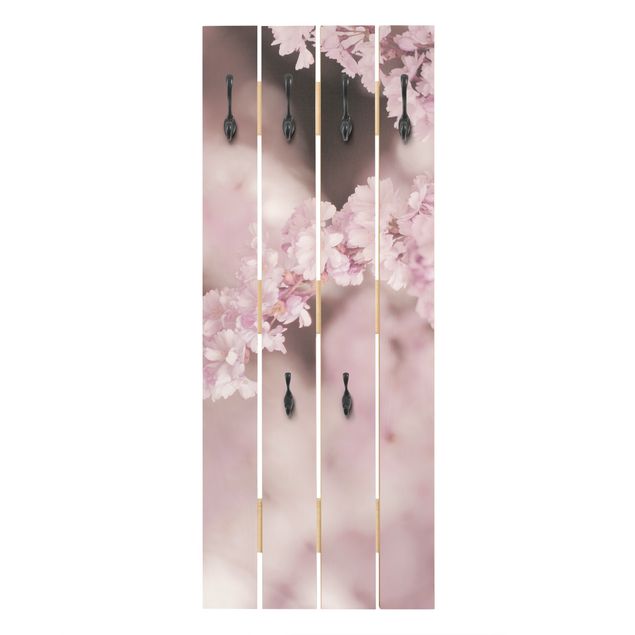 Porte manteaux muraux Fleurs de cerisier dans une lumière violette