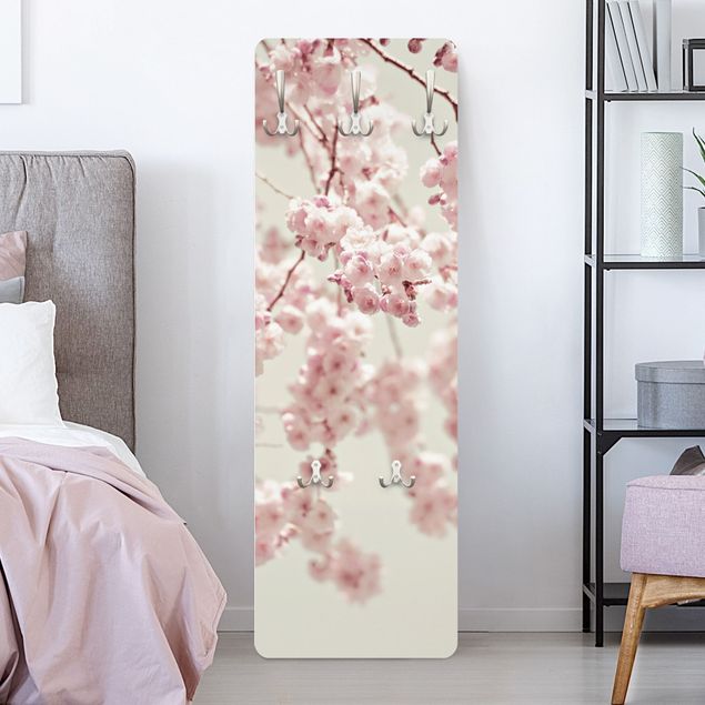 Porte-manteaux muraux avec fleurs Fleurs de cerisier dansantes