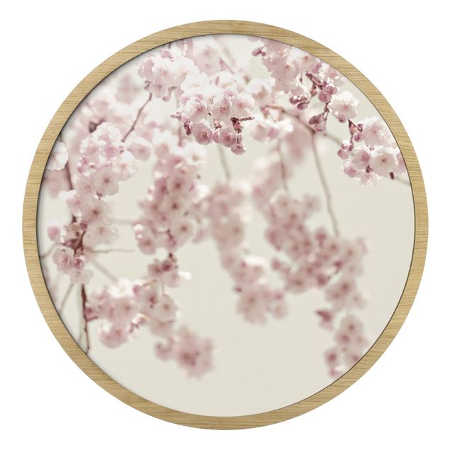 Tableau turquoise Fleurs de cerisier dansantes