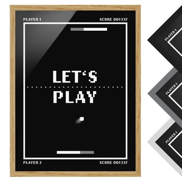 Posters encadrés Classical Video Game In Black And White Let's Play