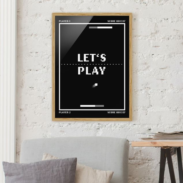 Tableaux encadrés noir et blanc Classical Video Game In Black And White Let's Play