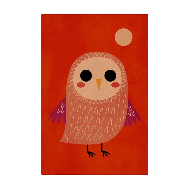 Tapis en liège - Little Owl At Red Night - Format portrait 2:3