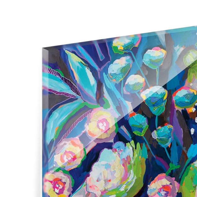 Tableau en verre - Brightly coloured bouquet