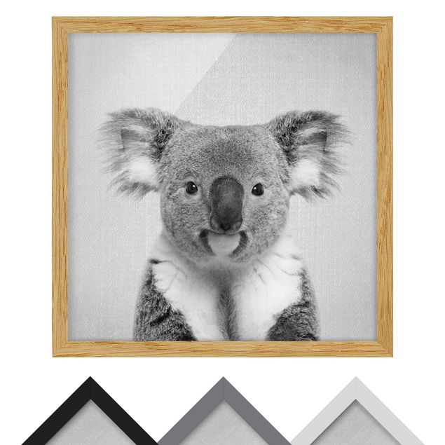 Tableau décoration Koala Klaus Noir et Blanc