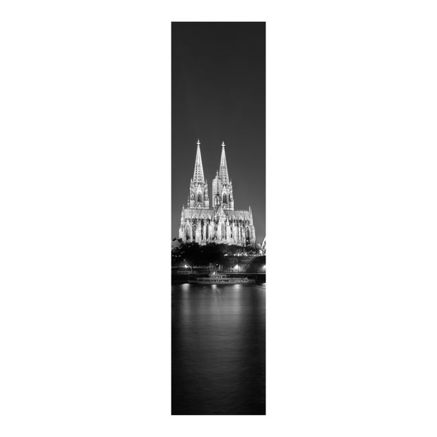 Panneaux coulissants avec architecture et skyline Cologne la nuit II